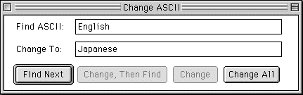 Change ASCII
